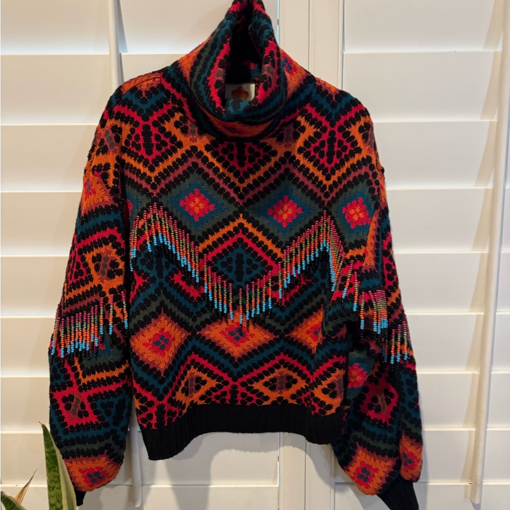 Farm Rio Rauki Geometric Pattern Sweater